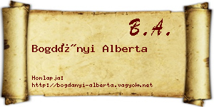 Bogdányi Alberta névjegykártya